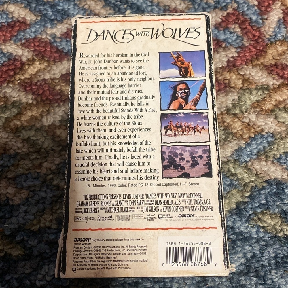 3/$20. Dances With Wolves VHS - Picture 4 of 6